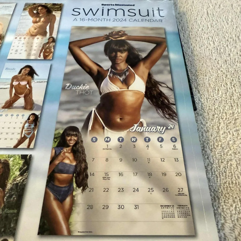 Lot of 5 Sports Illustrated 2024 Swimsuit Calendar One Size Black Brown